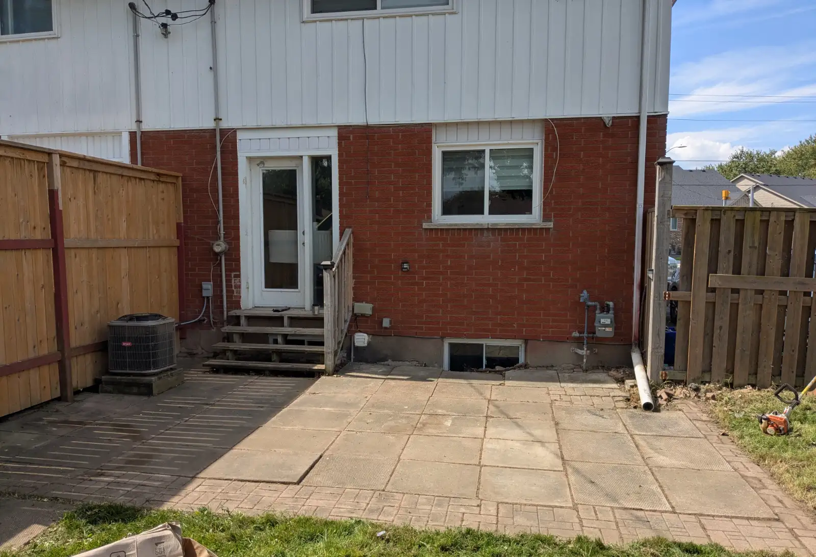 Clean yard after overgrowth removal